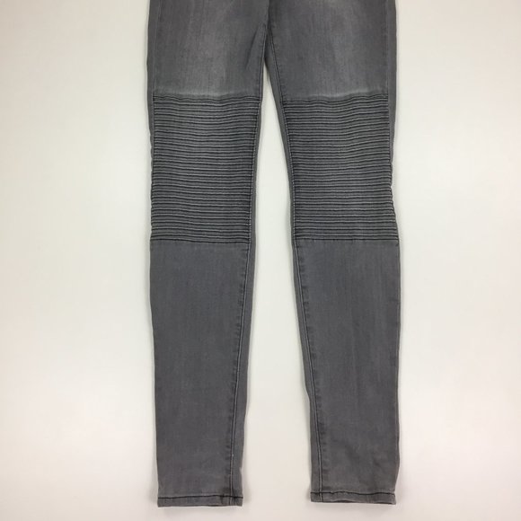 J BRAND Onyx Gray Wash NICOLA Knee Detailing Moto Skinny Jeans - Picture 9 of 15